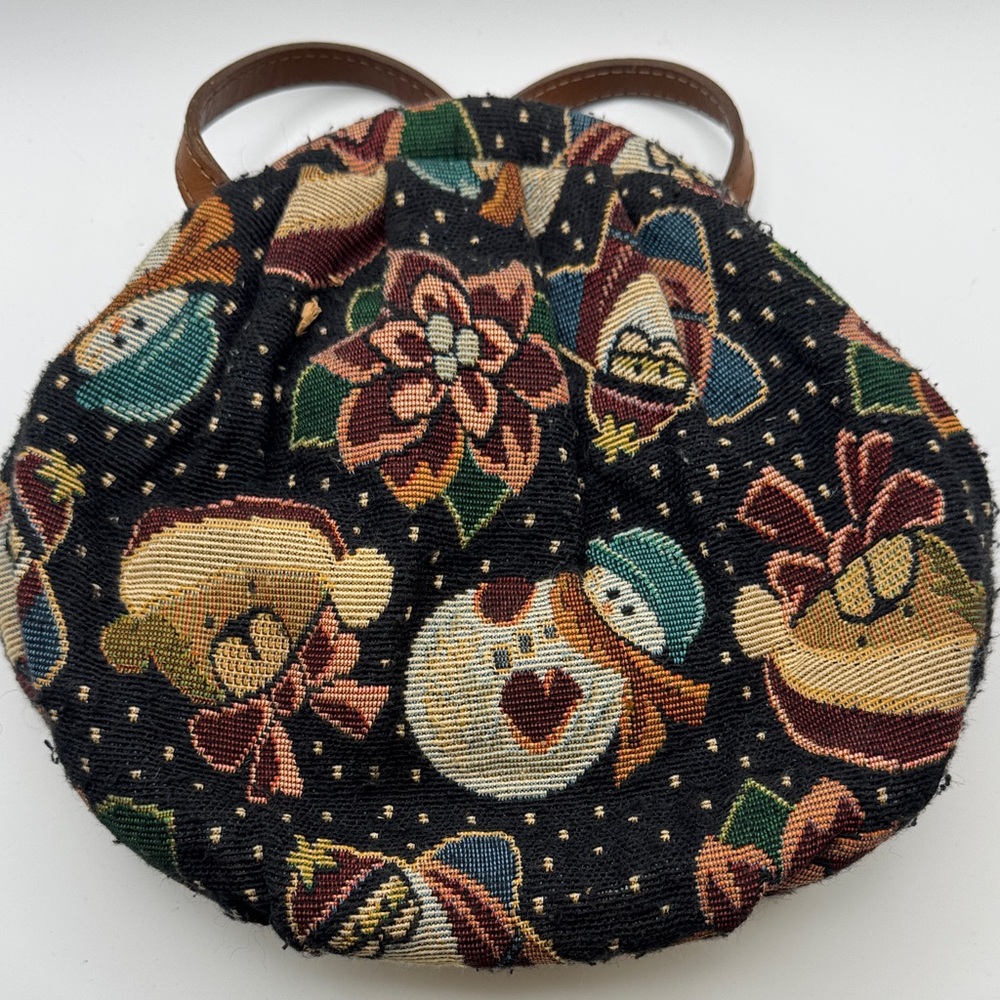 Vintage Heckathorn Design Group Tapestry Floral Christmas Bag 🎅 ⛄️ - Picture 5 of 5